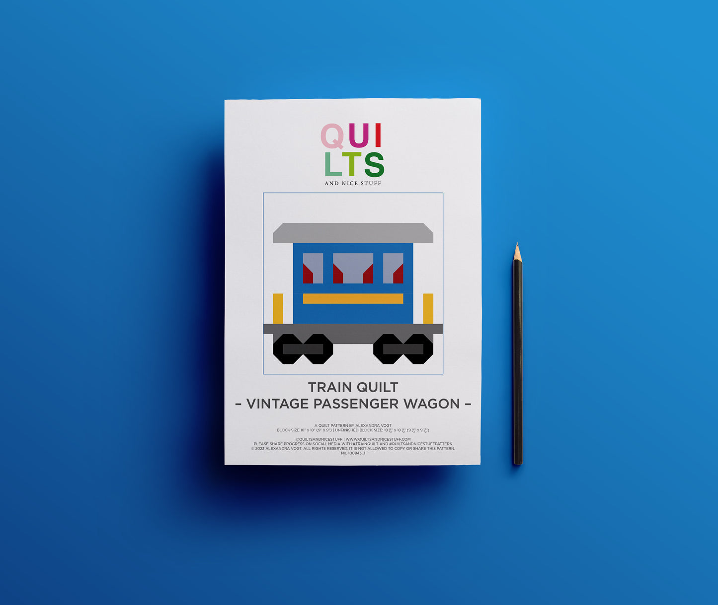 Vintage-Personenwaggon – PDF Quilt Block Anleitung