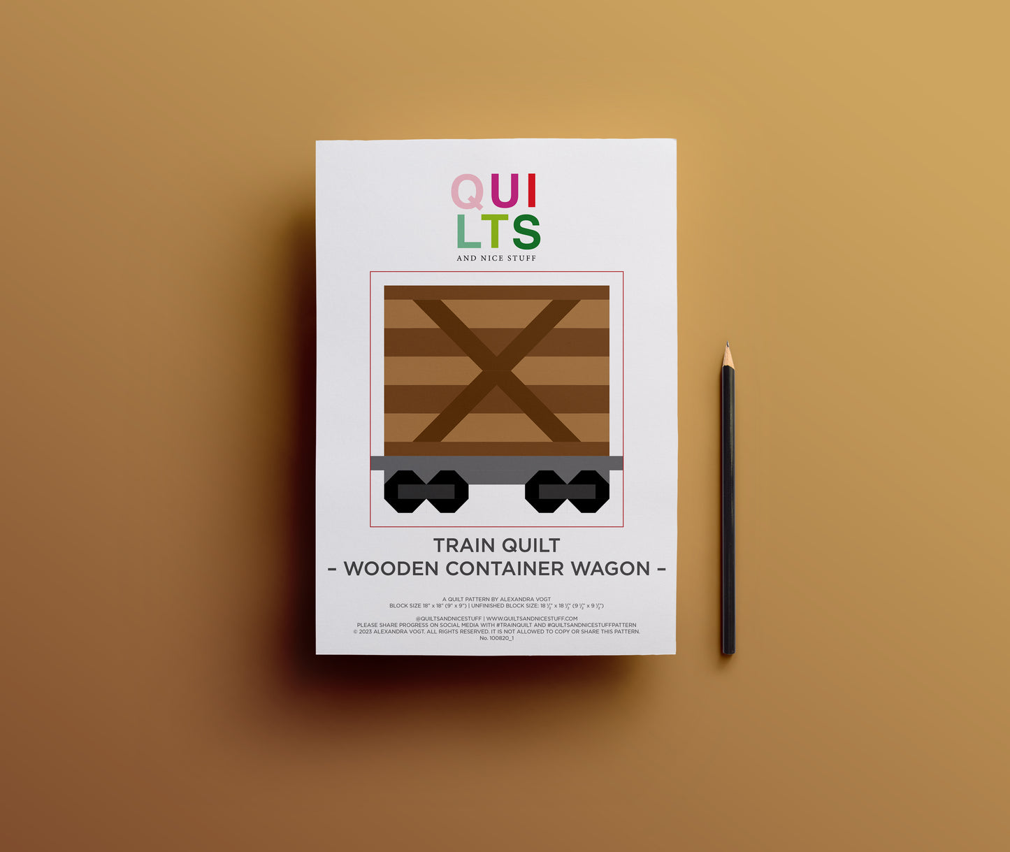 Holzcontainerwaggon – PDF Quilt Block Anleitung