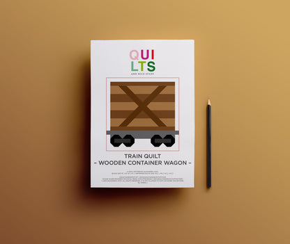 Holzcontainerwaggon – PDF Quilt Block Anleitung