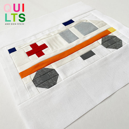 Notarzt, Krankenwagen – PDF Quilt Block Anleitung