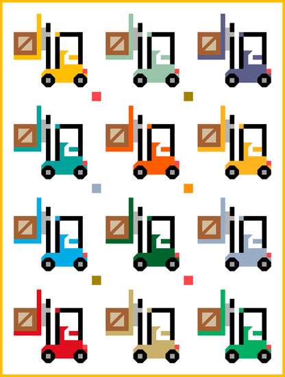 Forklift Truck – PDF Quilt Block Pattern