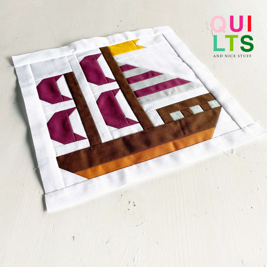 Piratenschiff – PDF Quilt Block Anleitung