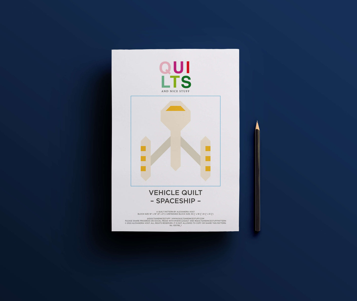Space Ship – PDF Quilt Block Pattern