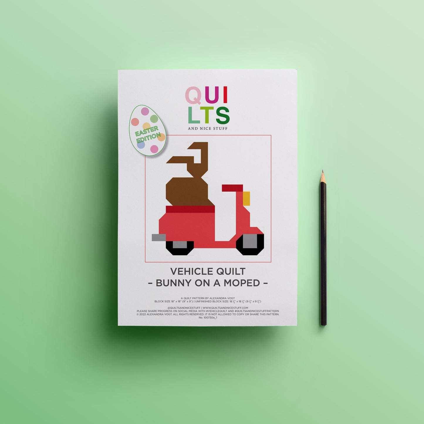 Moped – PDF Quilt Block Anleitung – Oster-Edition